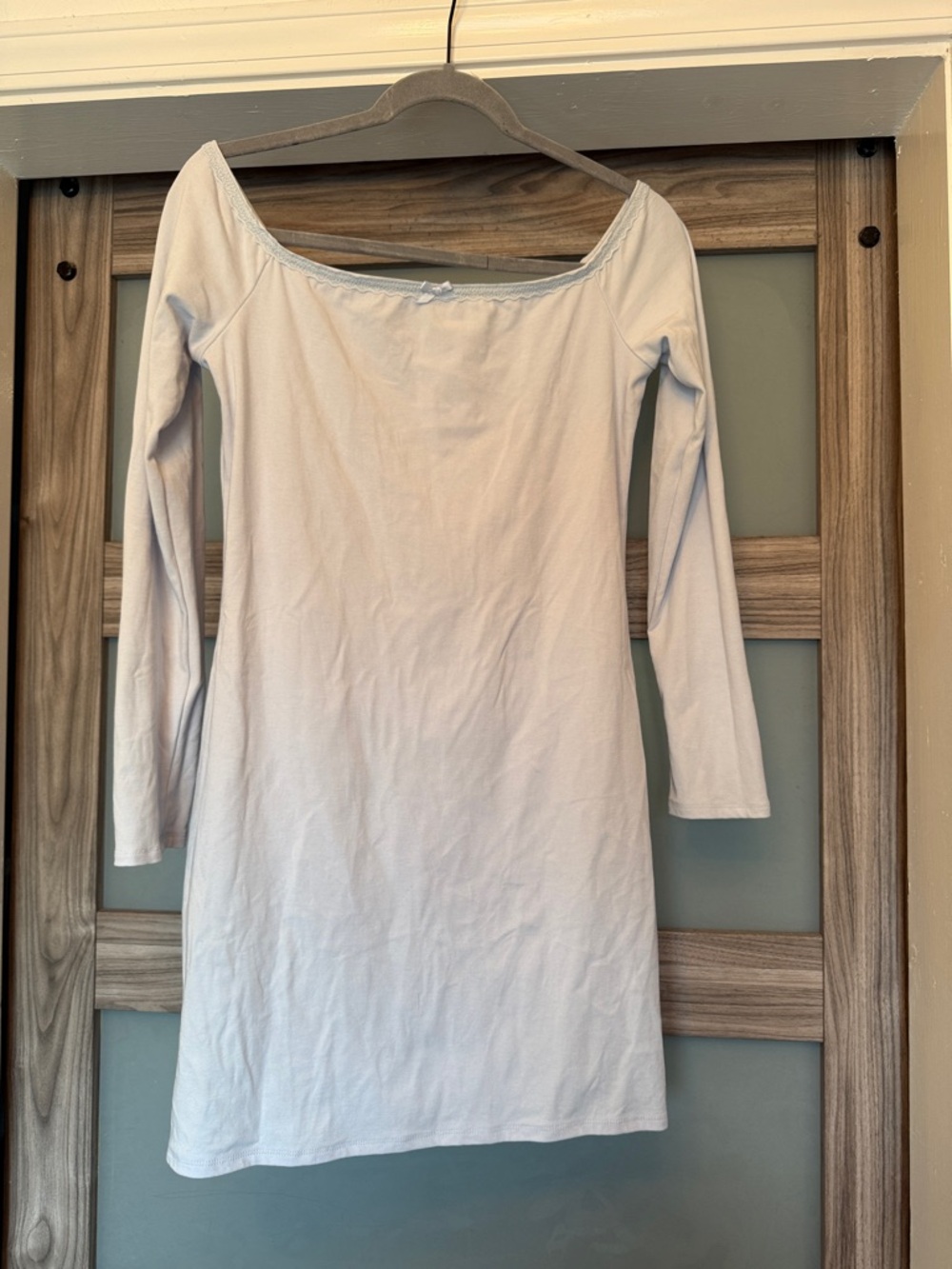 wild fable Light Blue Long Sleeve Scoop Neck Dress